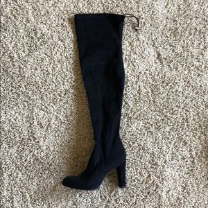 Black thigh high boots